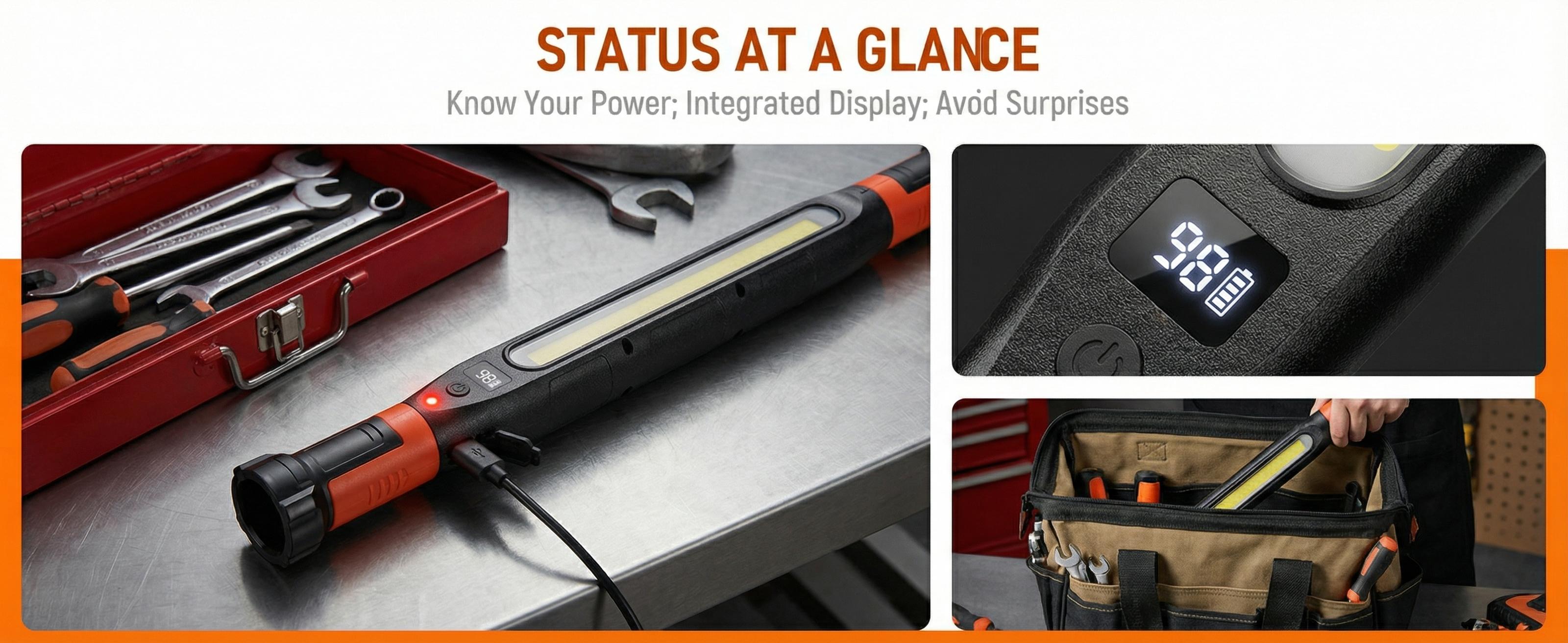 LED Magnetic Work Light for Car Repair, Super Bright Under Hood Inspection Lamp with Hook, 3 Light Modes, Durable ABS Auto Maintenance Flashlight (US Version) LED Magnetic Work Light for Car Repair, Super Bright Under Hood Inspection Lamp with Hook, 3 Light Modes, Durable ABS Auto Maintenance Flashlight (US Version)