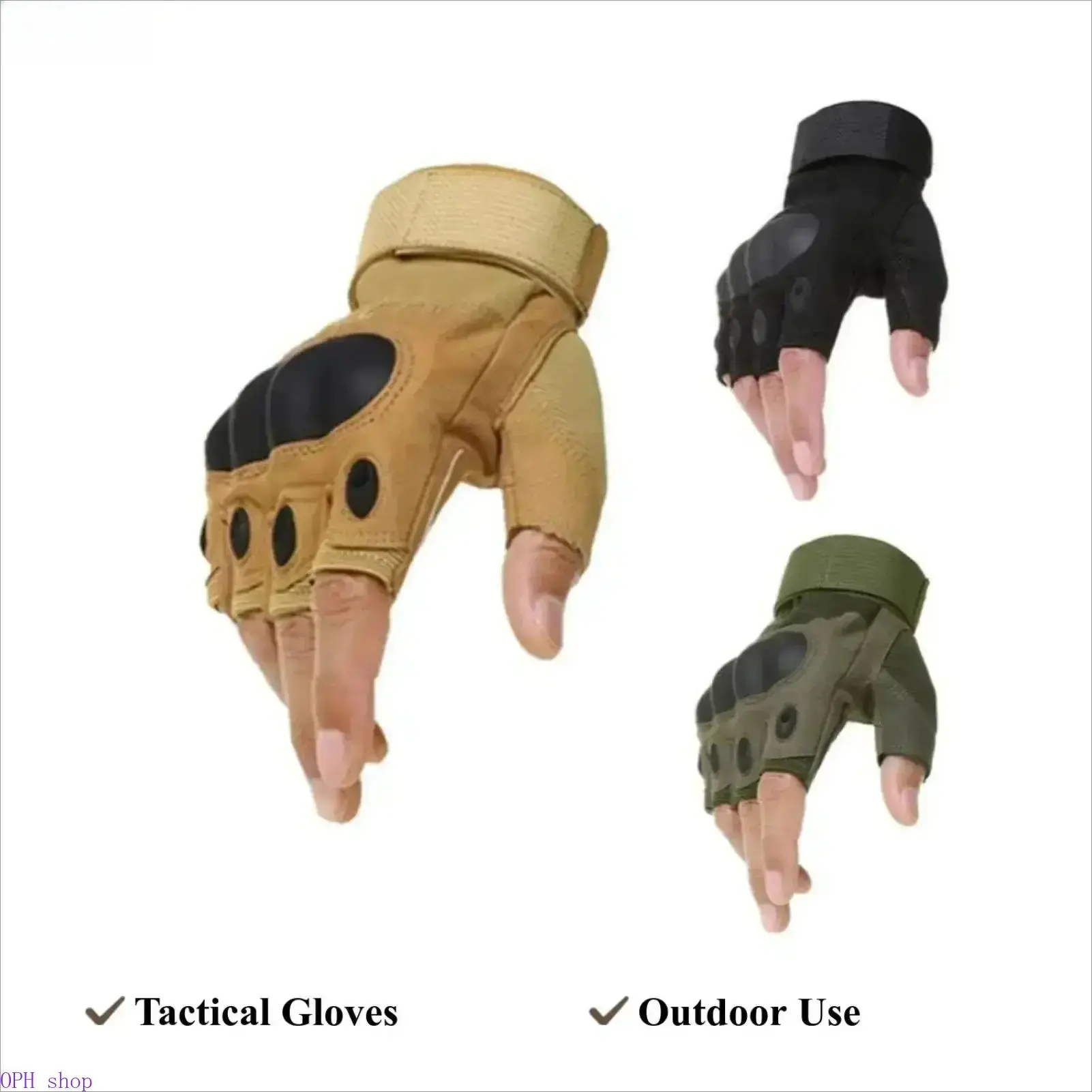 Men's Half-Finger Tactical Gloves, Breathable Non-Slip Protective Durable Gloves for Cycling, Shooting, Heavy-Duty Outdoor Work