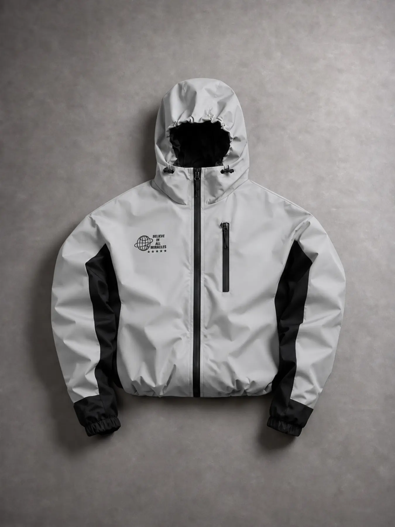 Lightweight Windproof Men's Hooded Jacket, Colorblock Design, Casual Long Sleeve, Durable Material Polyester, Perfect for Daily Wear