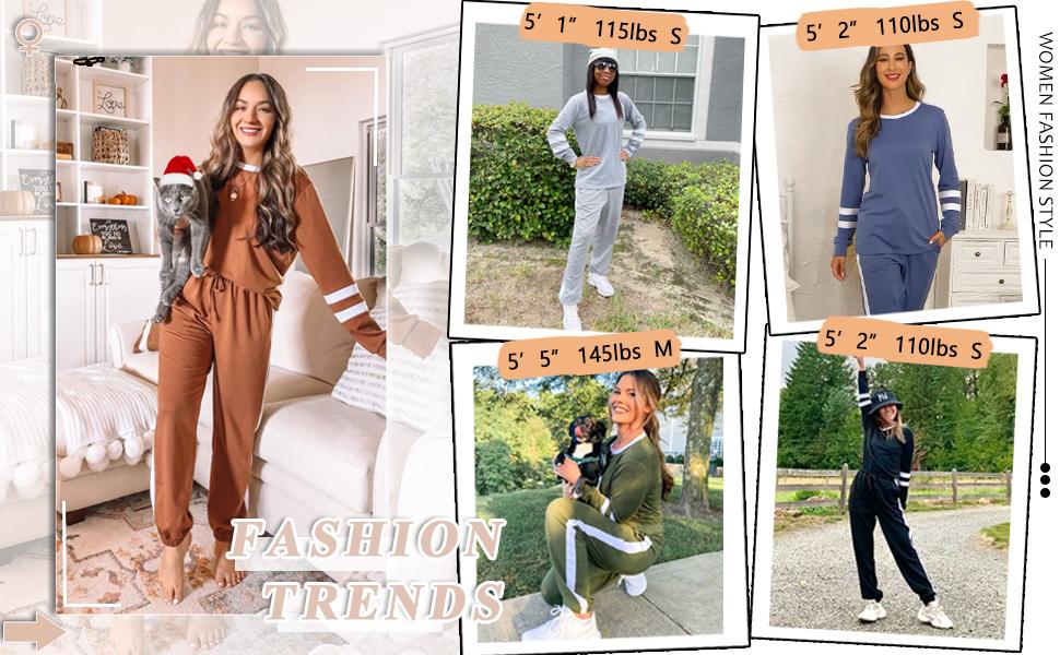 WIHOLL Sweatsuit for Women 2 Piece Outfits for Womens Crewneck Sweatshirts Pullover |(Size Up 1-2 for Oversized Look) SpringStatements