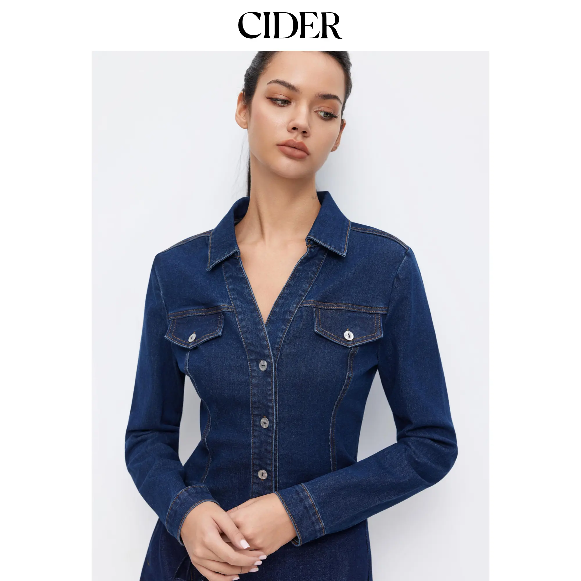 Cider Denim Metal Detail Blouse SummerFinds
