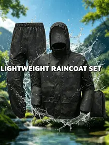 Waterproof raincoat and pants set, suitable for mountaineering, hiking, hunting, rainy day, lightweight waterproof outdoor raincoat, foldable with storage bag, ultra light and breathable hiking rain gear set