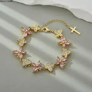 Lucky Cubic Zirconia Butterfly Bracelet for Women – Sparkling Crystal Fashion Jewelry, Elegant Gift for Valentine’s Day, Birthday, Mother, Girlfriend & Daughter