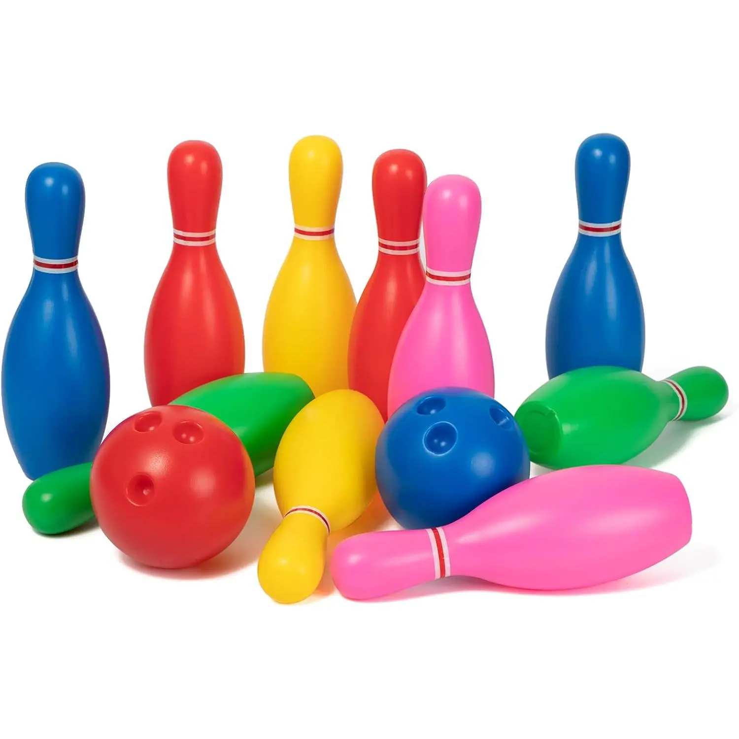 Kids Bowling Set, 10 Plastic Toy Bowling Pins & 2 Balls, Toddler Indoor Outdoor Sports Games, Educational Birthday Gifts for Boys Girls Ages 2 3 4 5 (Multicolor)fidget toys