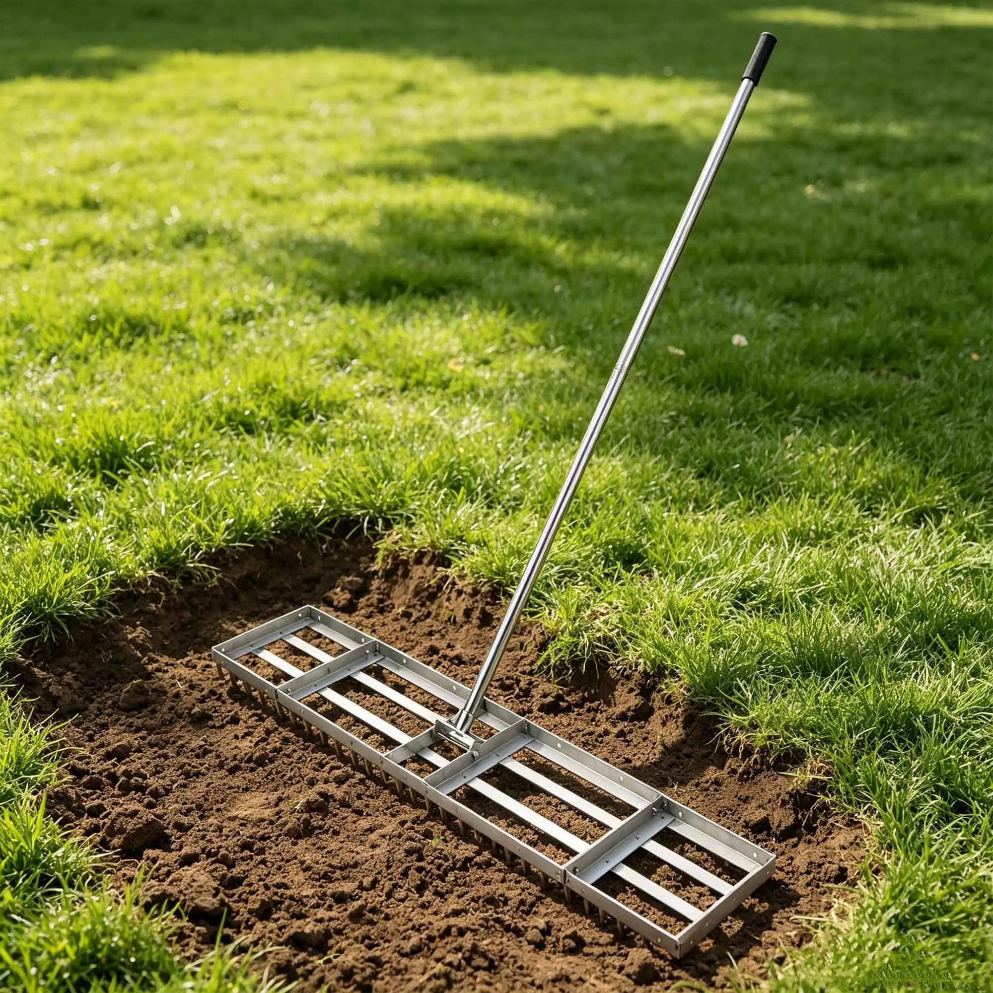 Garvee Stainless Steel Lawn Leveler Rake with 36 x 10 Inch Ground Plate, Durable and Effort-Saving Lawn Leveling Tool for Yard Maintenance