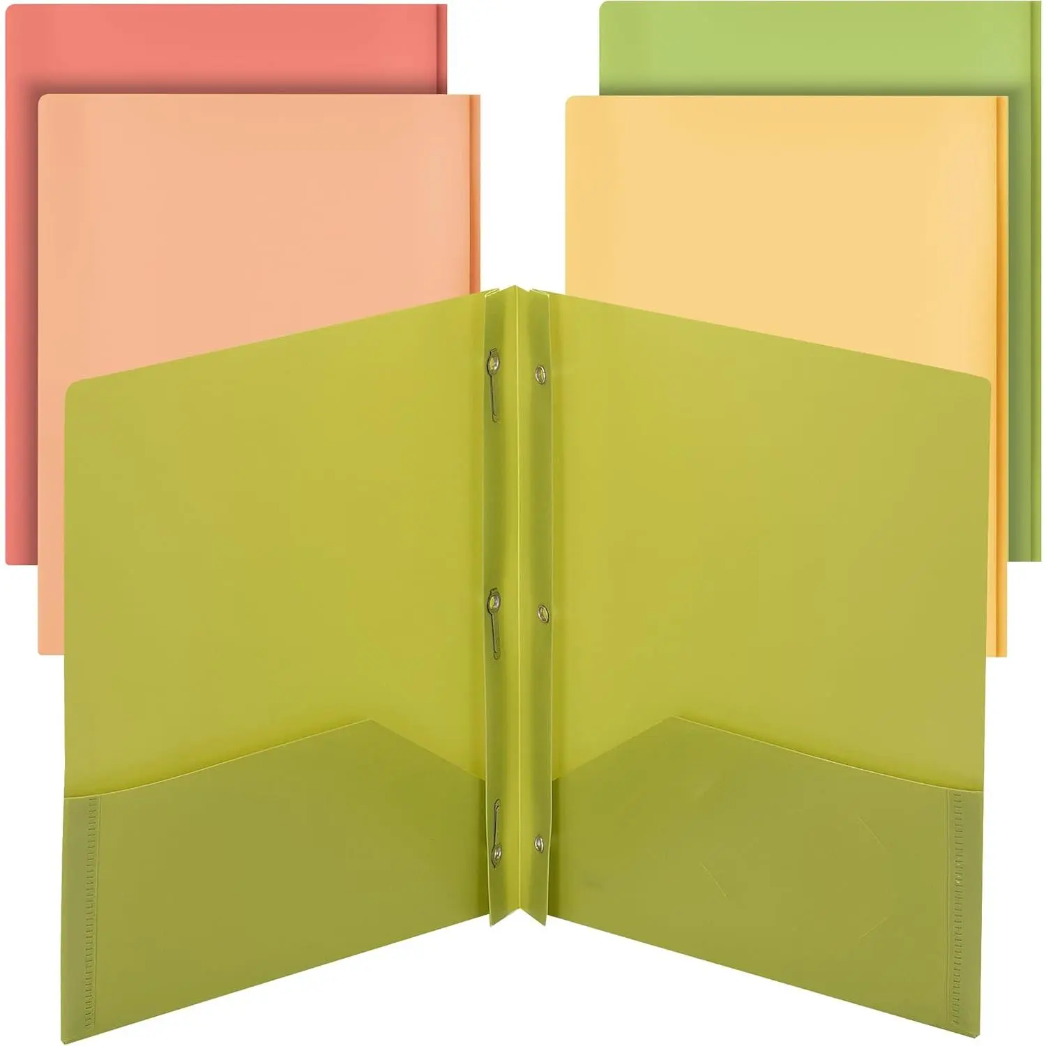 - Plastic Folders with Pockets and Prong, 5 Pack,  Colors | Pocket Folders, Folders with Prongs, File Folders with Fasteners, 2 Pocket Folder