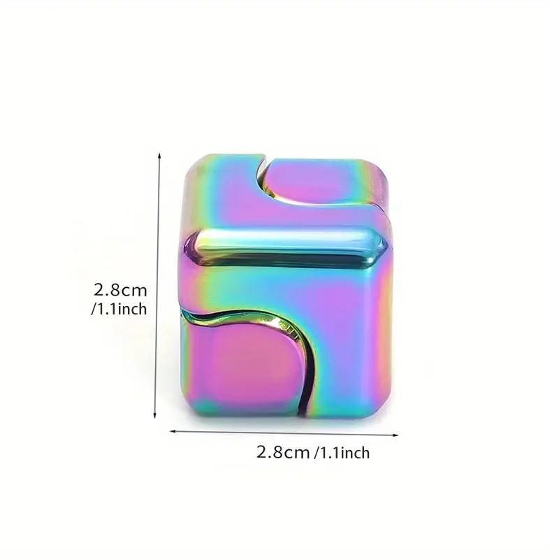 Square Toy, 1 Count Metal Rotate Puzzle Cube, Fidget Spinner, Anti Stress Edc Fingertip Toys for Special Needs & Adhd Autism, Gift Ideas