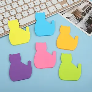 Aesthetic Cute Cartoon Cat Index Tab Sticker Set, Vibrant Color Page Marker Labels 180Sheets Per Pad, Trendy Decorative Stationery for Journaling & Book Annotation