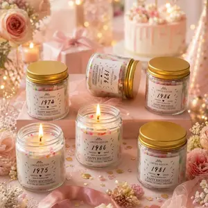 Personalized 1974-2014 Vintage Birthday Sprinkle Soy Candle, Aged to Perfection Hand Poured Scented Candle Gift, Unique Birthday Present