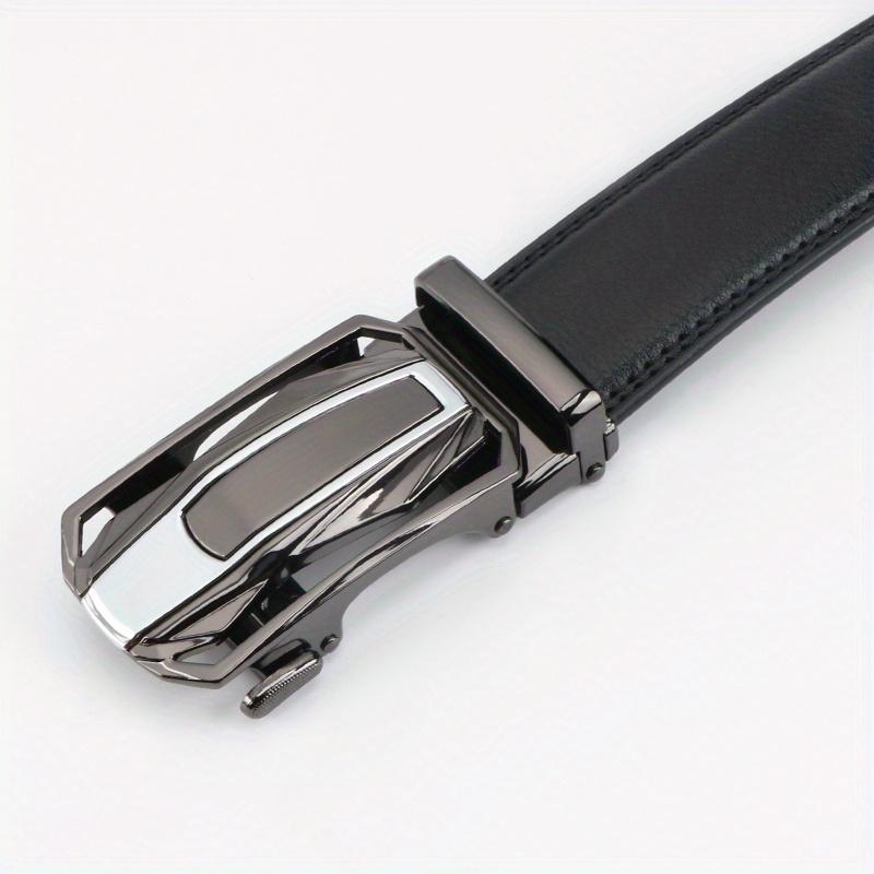 1pcs Genuine Leather Ratchet Belt for Men - Adjustable Automatic Buckle, Versatile Casual Business Style, Durable Alloy Buckle, High-Quality Leather Panel, Easy to Wear And Suitable for Any Occasionvalentine'S Day