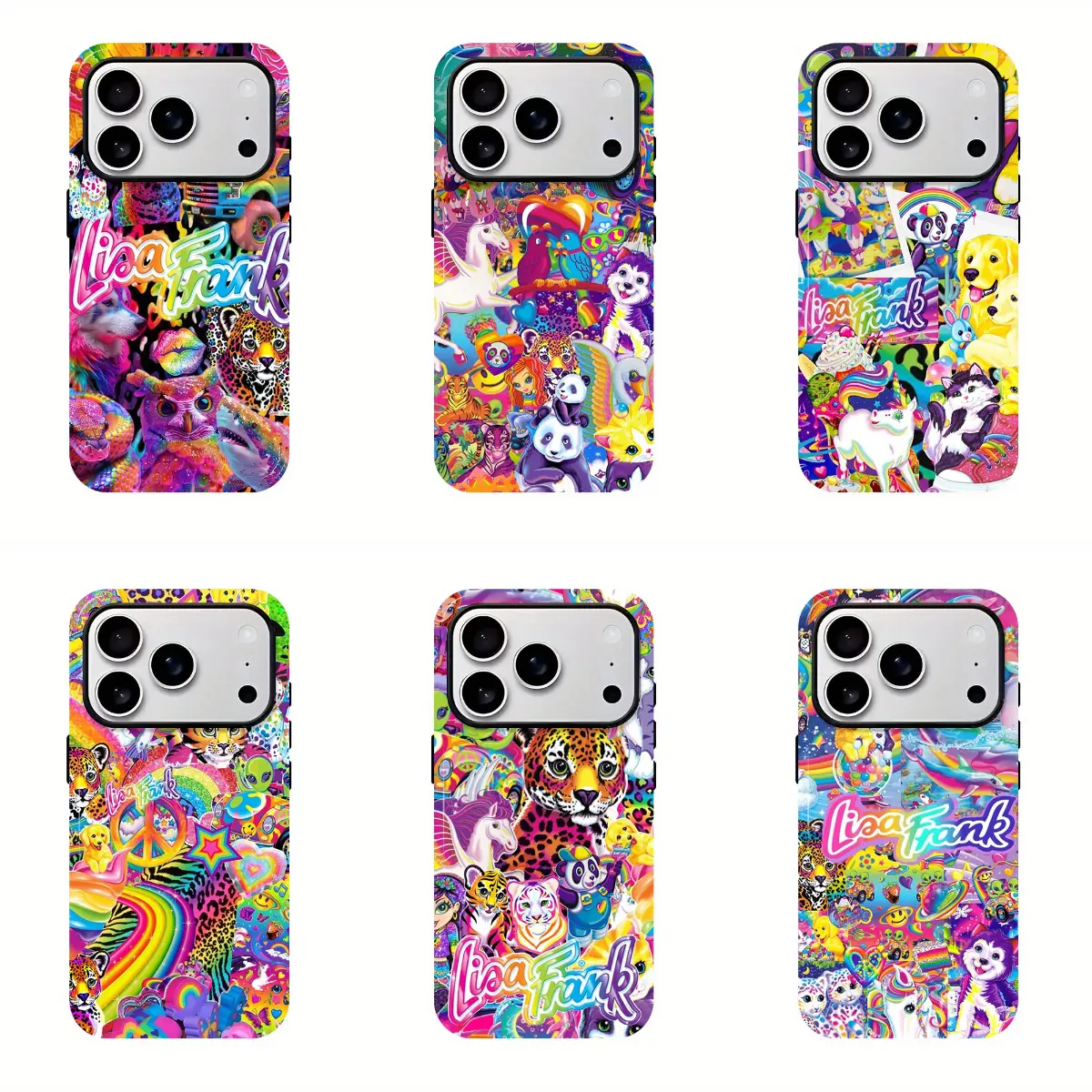 90s Nostalgia Lisa Frank & Candy Collage Phone Cases for ,Suitable for iPhone 17/16/15/14/13/12/11 Pro Max/Plusand Samsung Galaxy S23-25