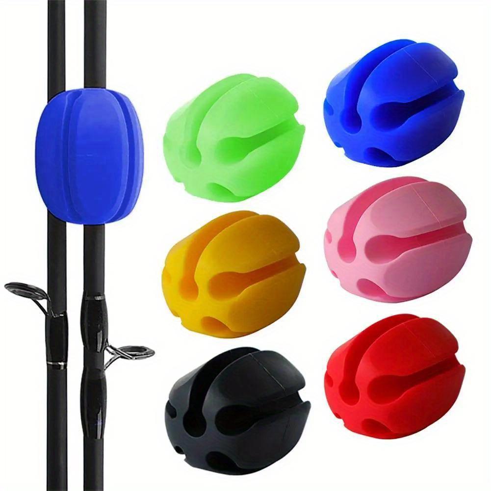 Silicone Fishing Rod Holder, 6 Counts/set Multi-functional Safety Grip Fishing Rod Holder, Fishing Accessories for Fishing Rod Management & Protection, Christmas Gift, Fishing Rods Holder