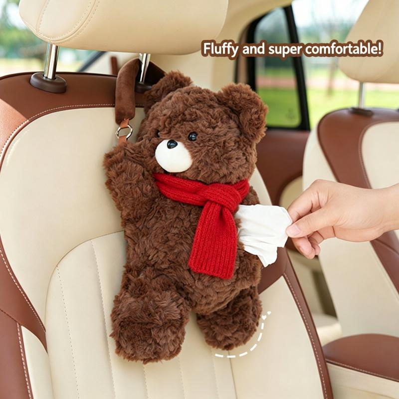 Cute Cartoon Car Tissue Box - Creative Plush Vehicle Tissue Holder,Car Storage Box, Car Interior Decoration,automotive interior