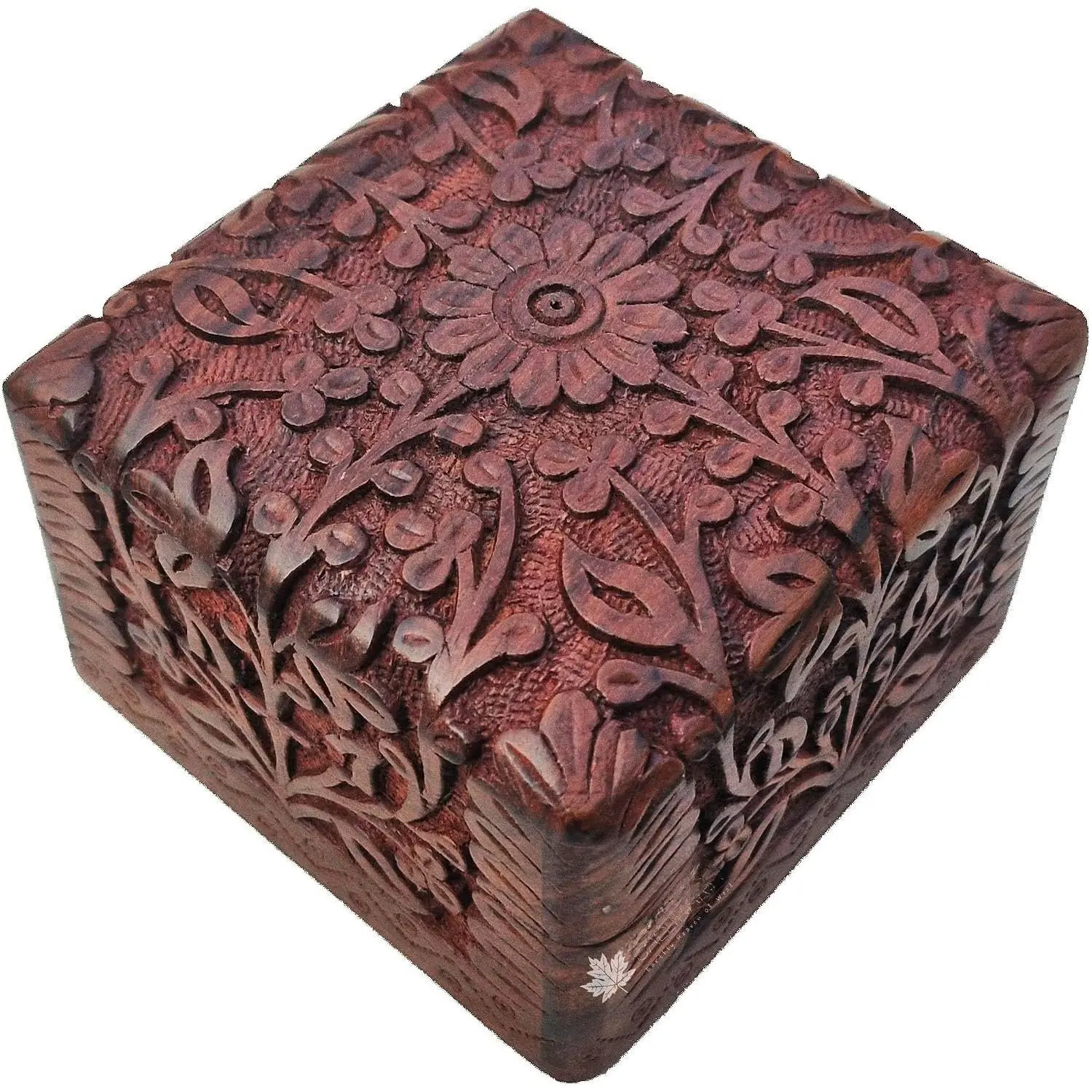 Decorative Wooden  Box, Kit, ,Trinket, Organizer For, Ladies, Men, Women, , ,Multipurpose ,  Item (4X4, Floral)