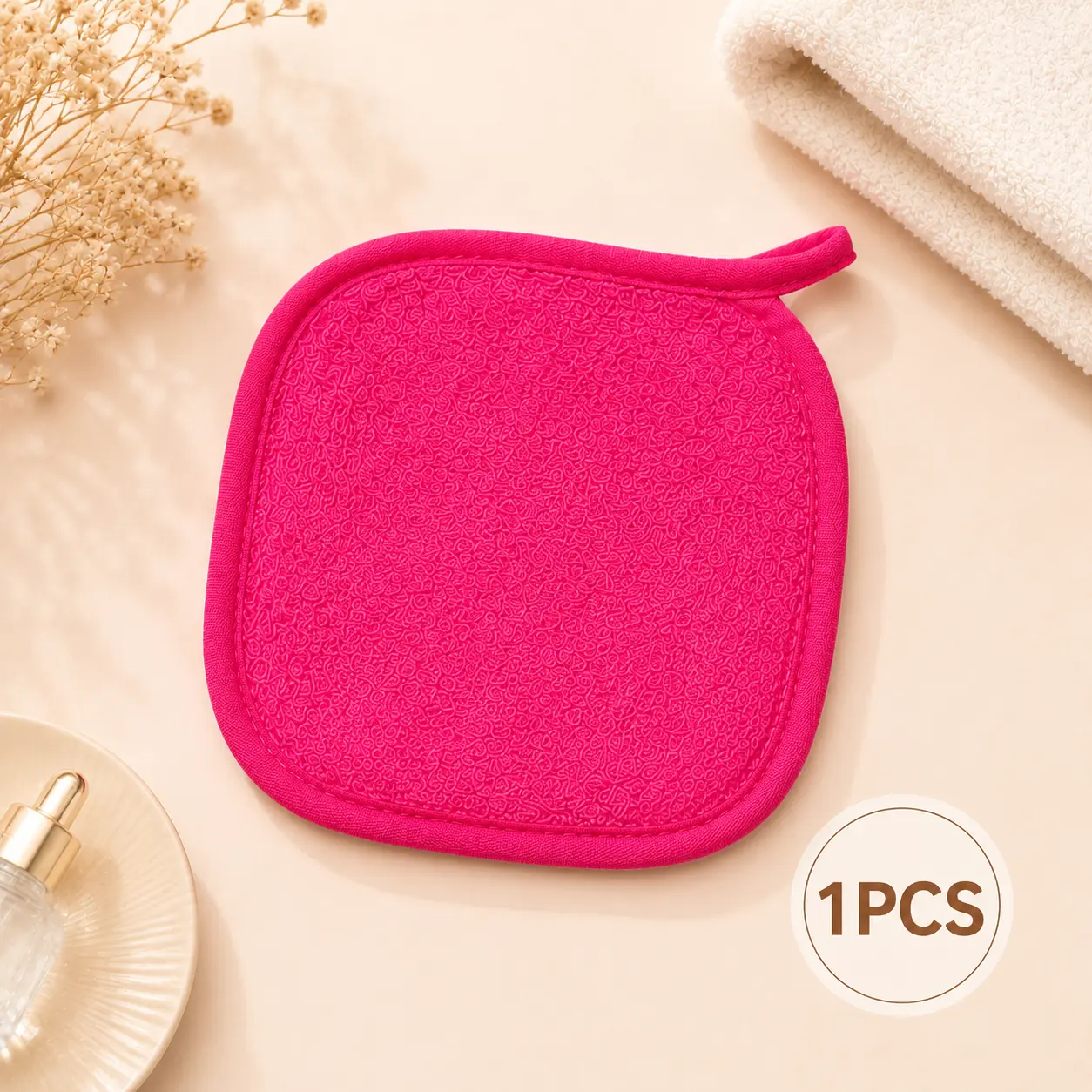 1Pack Makeup Remover Cloths, Ultra Soft Reusable Microfiber Face Towels for Removing Makeup from Face, Eyes & Lips, Washable Facial Cleansing Cloths