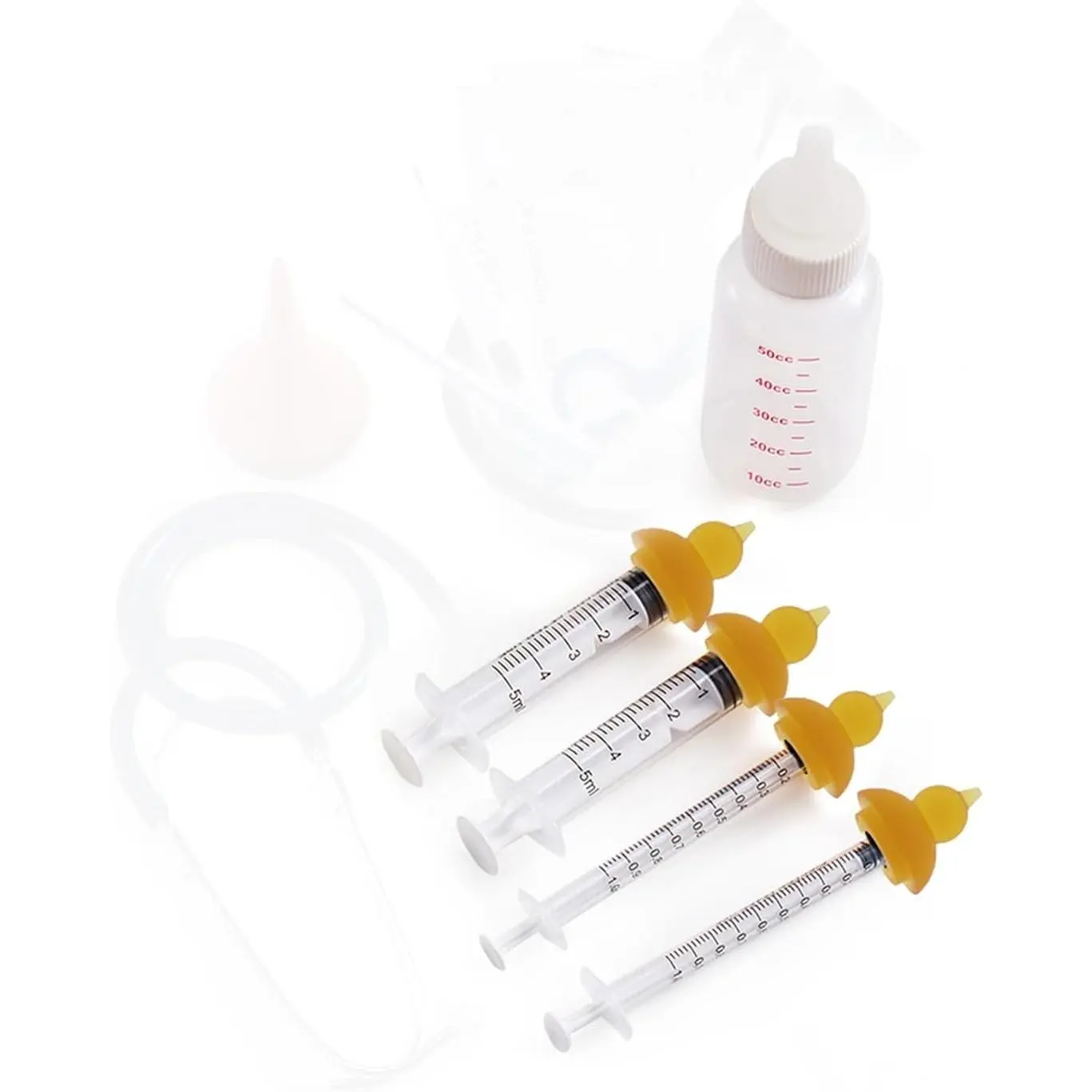 Pet Nursing Bottle Kits Kitten Bottle Feeding Kit with 1 Puppy Nursing Bottle for Puppy Milk 4 Replacement Nipples Mini Feeding Bottles for Newborn Kittens Puppy Kitty