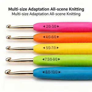 Candy Color Dual-Headed Crochet Hooks Set, 5 Pieces, 10 Random Colors, DIY Crafting Tools, Home & Student Use, Doll & Sweater Making