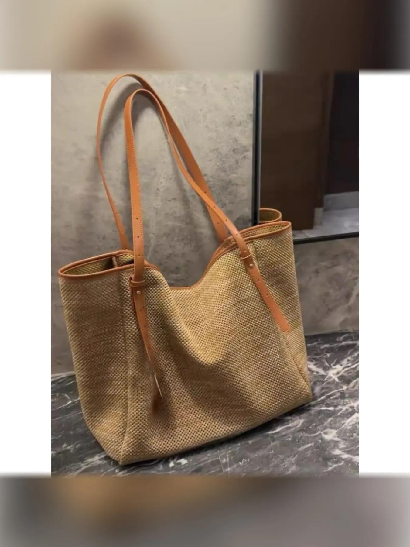 Korean Style Handmade Basket Bag, 2026 New Summer Fashion Simple Tote Bucket Bag, Large Capacity Commuter Women's Bag (without Accessories)