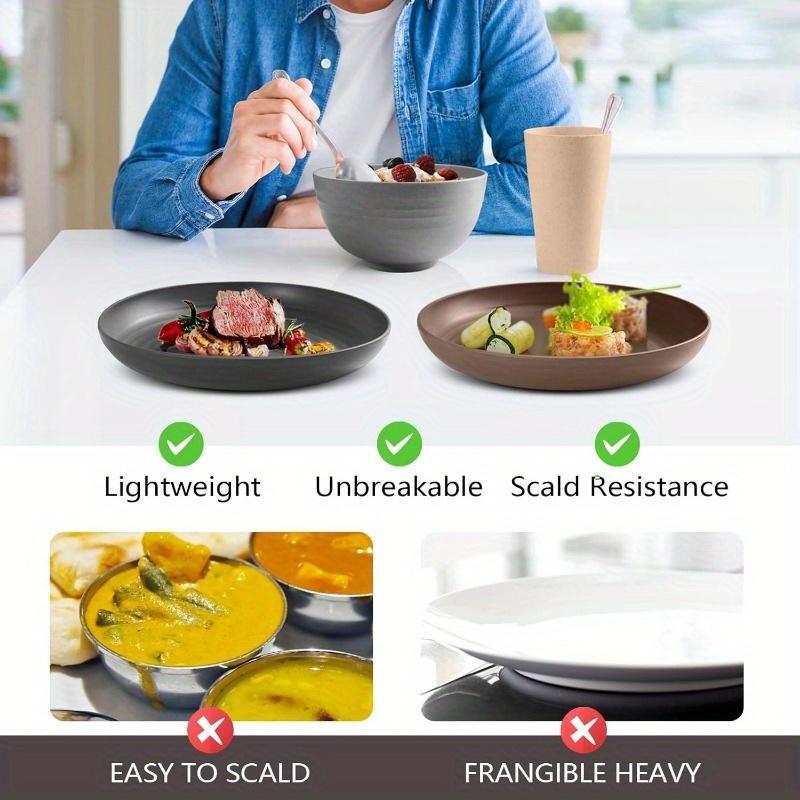 Solid Color Dinnerware Set, 16/32pcs/set Including Plate, Dessert Plate, Bowl, Cup, Lightweight Tableware Set for Home Kitchen & Outdoor, Camping Accessory, Plastic Plates