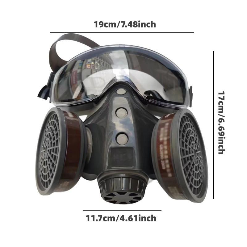 Reusable Respirator, Anti-virus Integrated Mask, Paint Spray Dust Mask with Goggles, Chemical Exposure Respirator for Home, Outdoor, Work, Safety Goggles