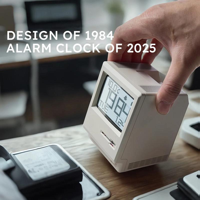 Macintosh Retro Mini Computer Desktop Clock Table Ornament Creative Gift for Boyfriend Birthday Unique Design Decor Set advent calendar 2025 usb connection adhd cleaning planner household daily schedule category sticker Funny Dumpster Fire Stress