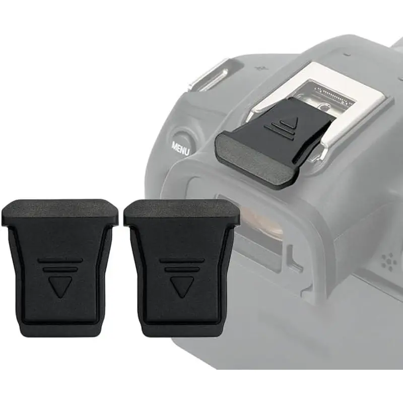 Camera Shoe Cover for Canon EOS R8 R50 R6 Mark II R5 Mark II R7 R10 R3 R5C, Replaces Canon ER-SC2 Shoe Cover, Flash Hot Shoe Cover Cap for Canon R8 R50 R6 R5 Mark II R7 R10 R3 R5C (NOT Fits EOS R5, Black, 2-Piece Set