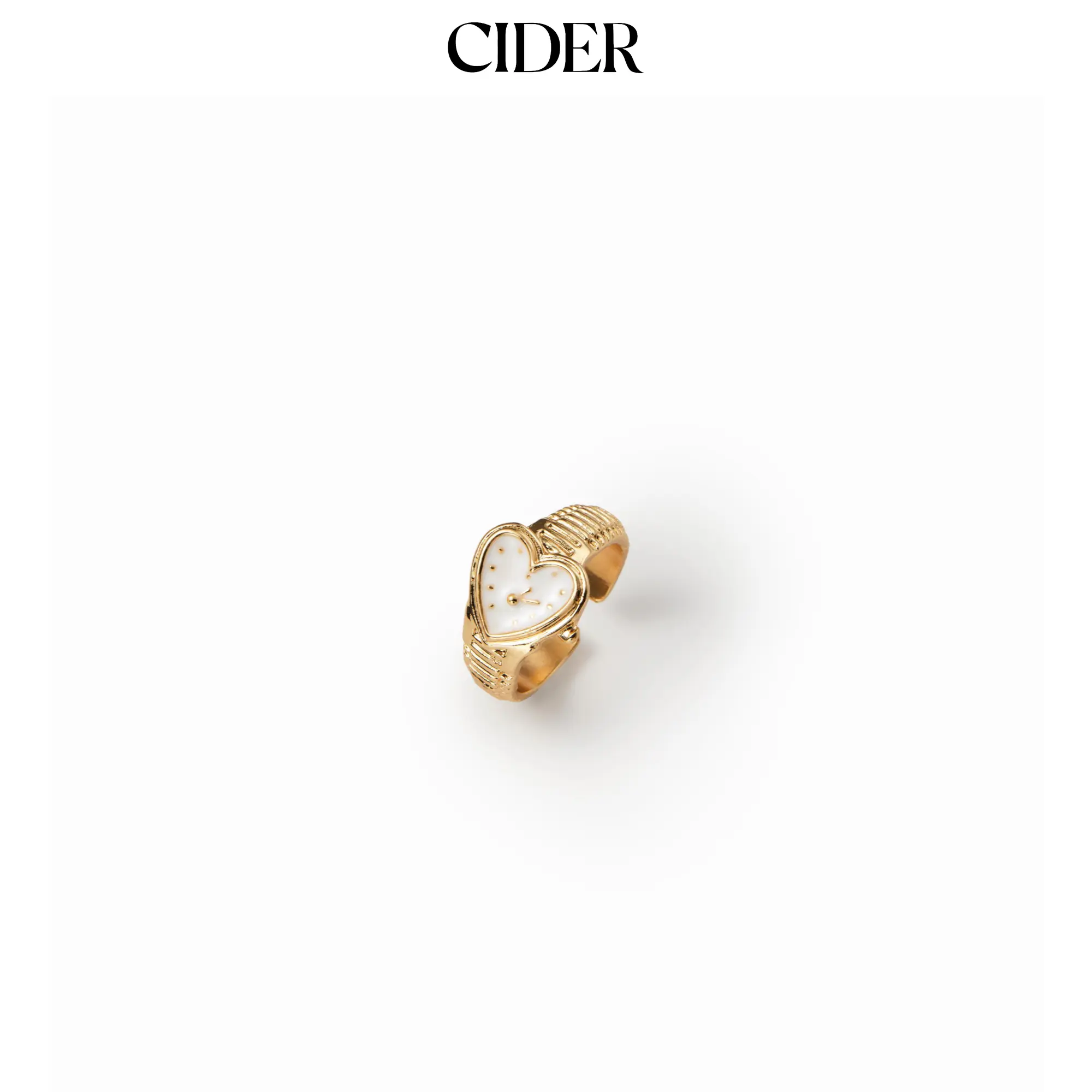 Cider HEART & CLOCK PENDANT OPEN RING Cider HEART & CLOCK PENDANT OPEN RING