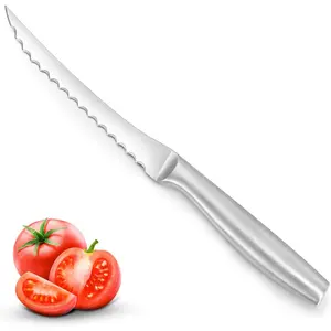 Tomato Knife, Tomato Slicing Knives Serrated Blade from High Carbon Stainless Steel for Smooth Cutting Tomatoes, Vegetables and Fruits