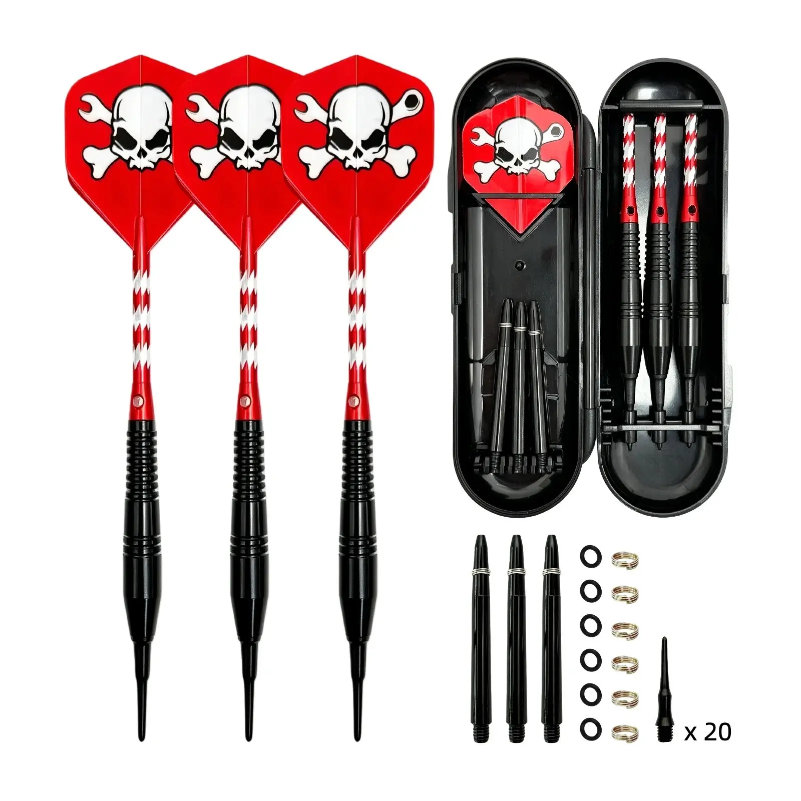 18g Brass Soft Pointed Dart Set, 12 Replacement Darts, Aluminum Alloy Shaft, Soft/electronic Dart Storage Box, Ideal for Dart Enthusiasts