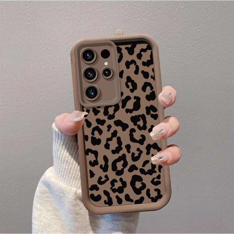 Phone case: Minimalist Leopard Print Case Compatible with Samsung Galaxy S26 S25 S24 S23 S22 S21 Fe Plus Ultra A13 A14 A15 A16 A17 A33 A34 A35 A36 A52 A53 A54 Note20, Transparent Shockproof Full-Body Phone Cover
