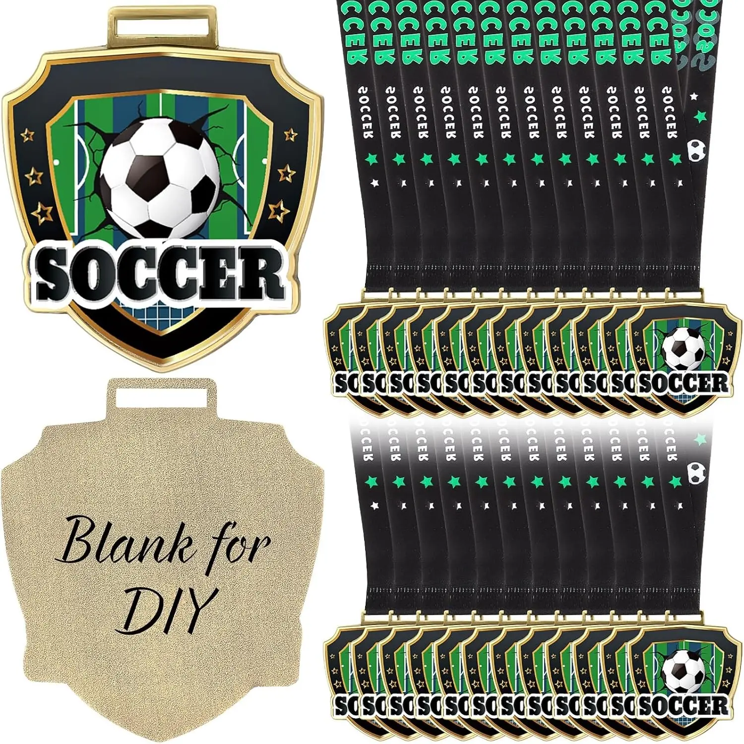 Bulk Packs Sport Medals (12/24/36 Pcs, 2.56in) with Neck Ribbons, Ideal for Team Tournaments Prize Gifts & Competition Party Favors