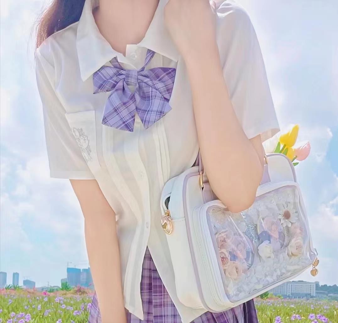 Y2K Cute Bow Ita Bag Girl Transparent Shoulder Bag Women Fashion Crossbody Messenger Bag Ladys DIY Badge Tote Bag Lolita Handbag Y2K Cute Bow Ita Bag Girl Transparent Shoulder Bag Women Fashion Crossbody Messenger Bag Ladys DIY Badge Tote Bag Lolita Handbag