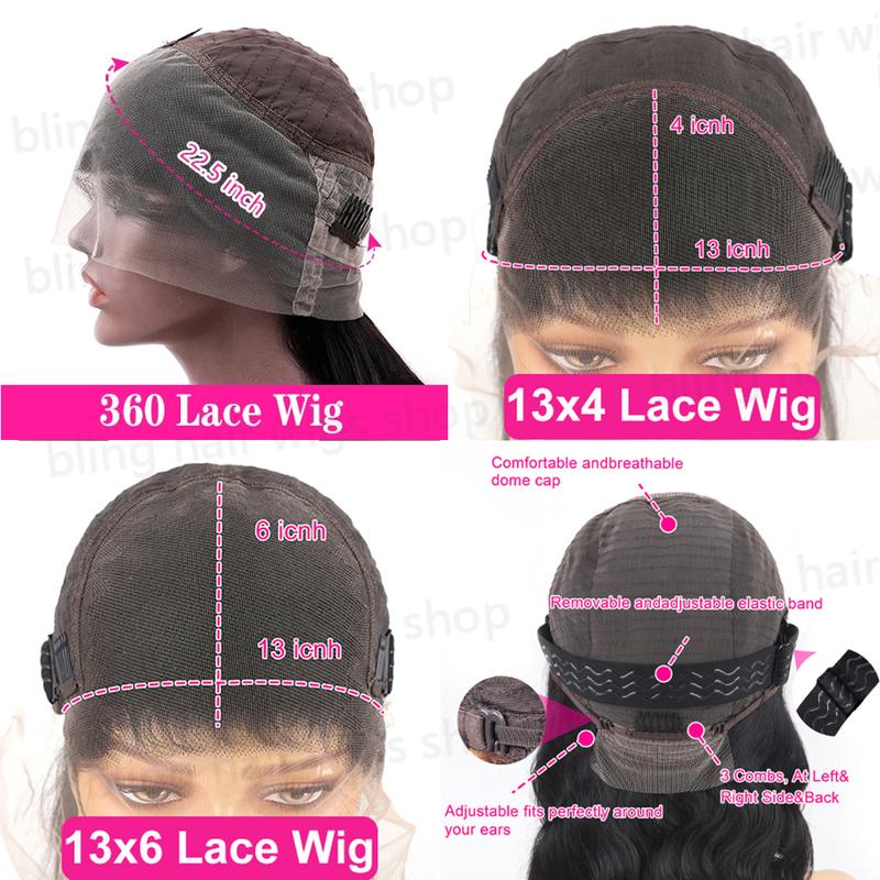 Bling Hair 13x4 13x6 Lace Frontal Bone Straight Wigs Brazilian Human Hair Wigs On Sales Pre Plucked Hd Transparent Human Hair For Woman 4x4 Lace Closure Cheap Wigs 30 28 Inch 180% Density TikTokShopHolidayHaul