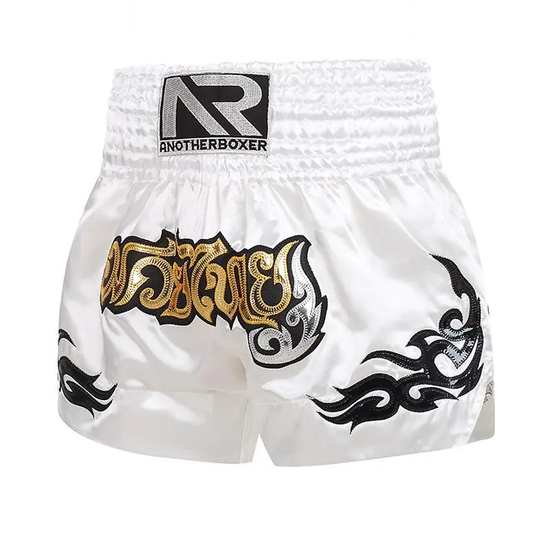 Men’s Polyester Durable Breathable Satin Boxing Shorts Lightweight Muay Thai And Kickboxing Training Shorts For Men Elastic Waist Athletic Fight Shorts For Gym Sparring And Combat Sports