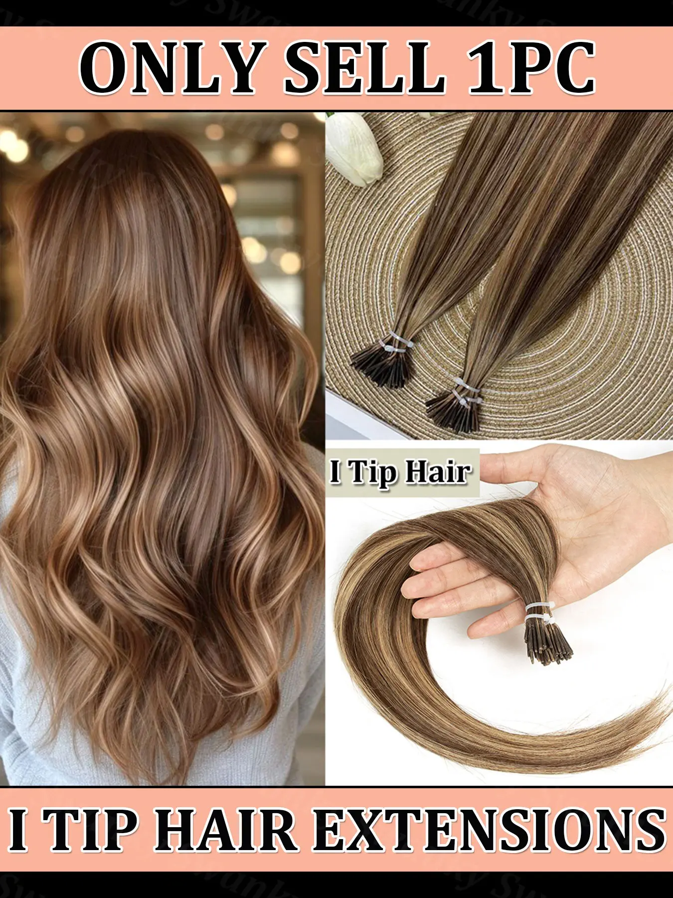 30g/pack I Tip Human Hair Hair Extensions 100% Real Human Hair 12inch-20inch Easy to Style Pre-Cured Cold Fusion No Shedding Soft Natural Micro Loop Hair