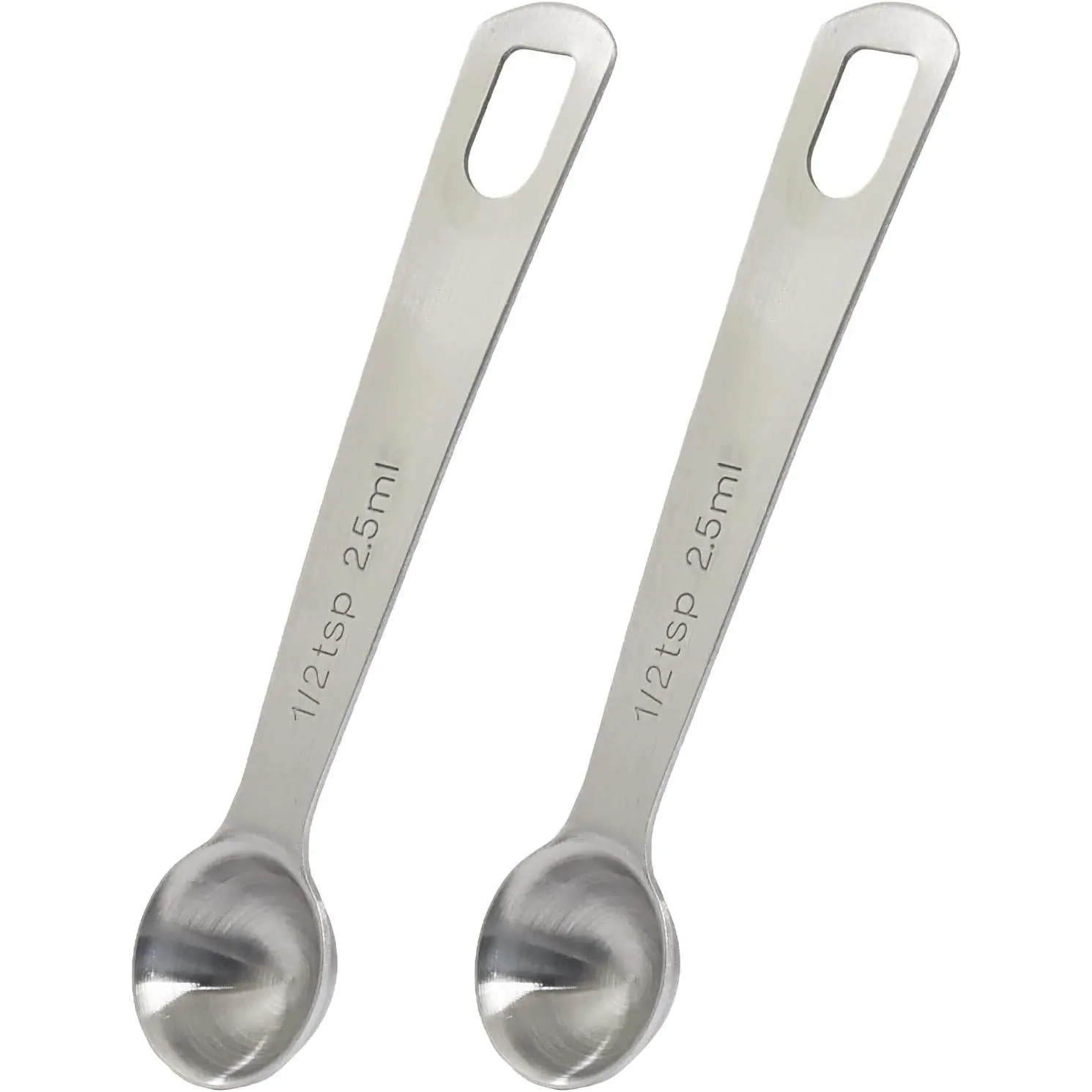 Stainless Steel Measuring Spoons, 2-Count Kitchen Utensils, 1/6 Tbsp (1/2 Tsp | 2.5 Ml) Capacity