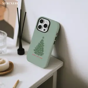 Christmas Tree & HAPPY NEW YEAR Printed Two - in One PC Hard Shell TPU Soft Inner Magnetic phone case, Anti Drop Scratch Resistant, Matte Glossy Optional, as Gift, funda para phone, cover matching cases, case for iphone 11 12 13 14 15 16 16e 17 Pro ProMax
