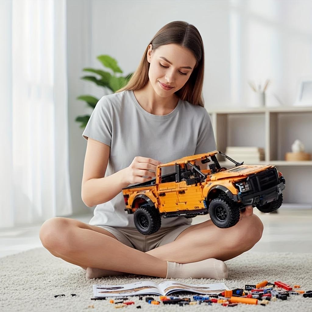 2026 New Popular Trendy Tech Mechanical Pickup Truck Building Blocks, High-Difficulty DIY Small Particle Building Block Game Toy, Cool Toy for Men (Non-Electrical)