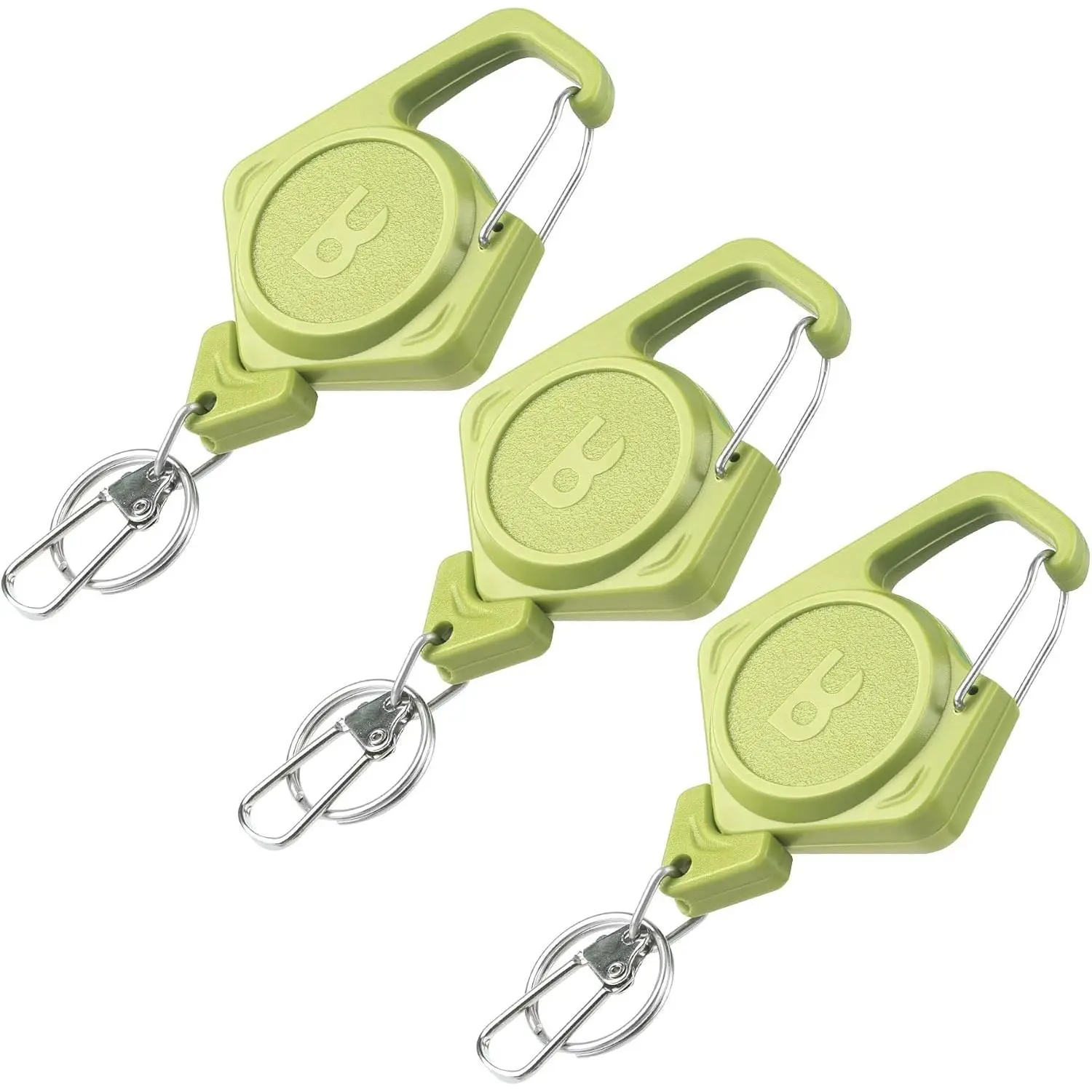 Zinger Retractor 3-Pack - Lightweight Steel Fly Fishing Retractor with 27.5" Retractable Lanyard, 4oz Capacity for Key Nippers, Forceps, Fly Accessories, Outdoor Gear Storage (XW80), Nylon Cord