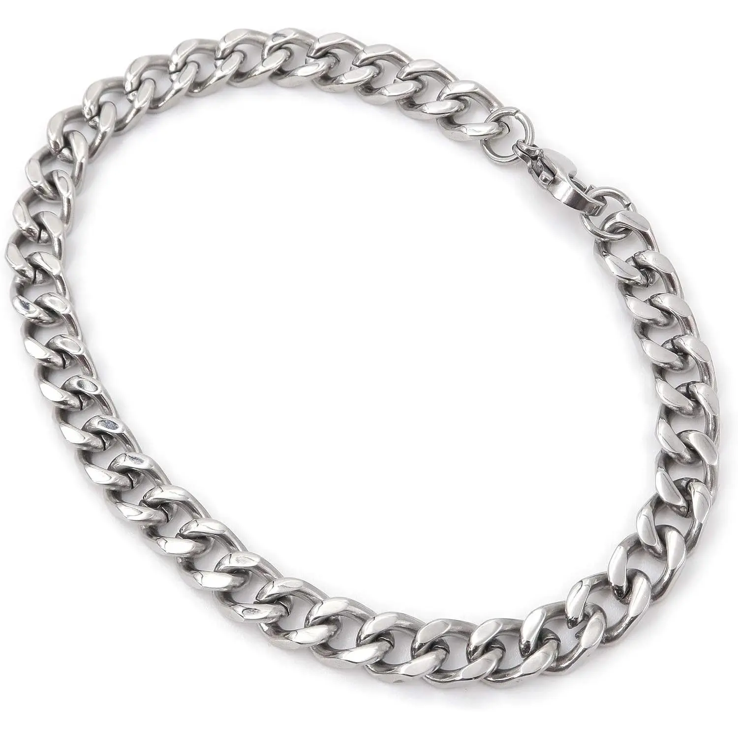 Stainless Steel Simple Curb Cuban Link Chain Bracelet For Men 6mm 8mm 10mm 12mm 7inch 8inch 9inch