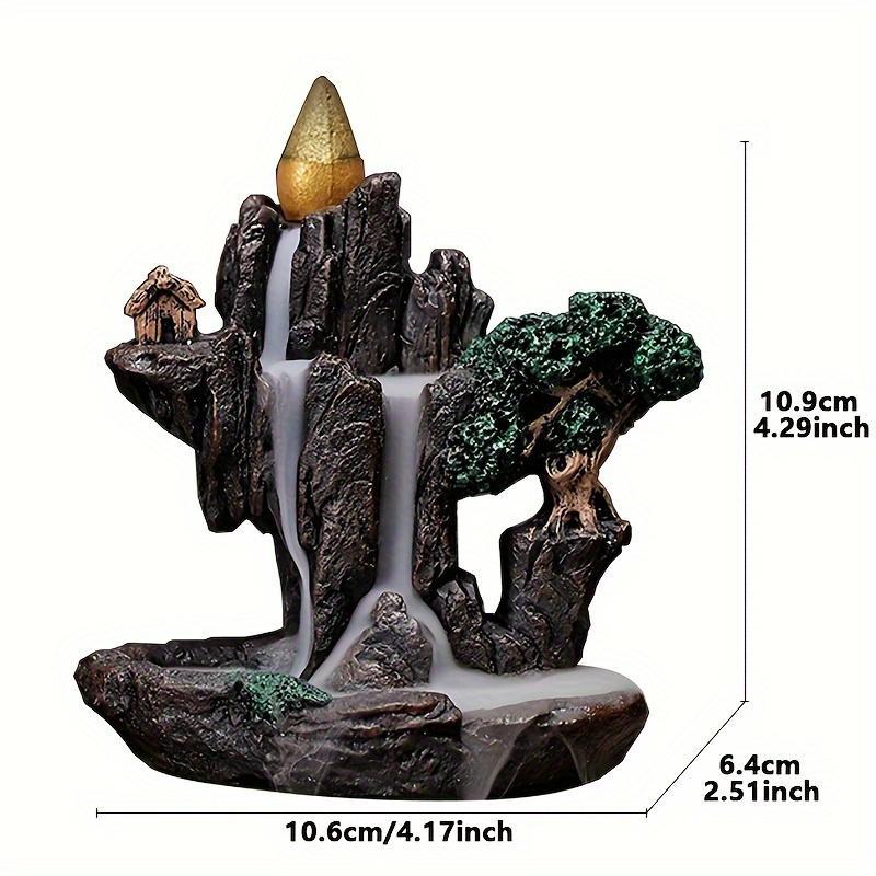 Incense Burner, 1 Set Creative Waterfall Design Incense Burner with 60pcs Incense Cones, Home Decor Ornament, Desktop Decoration for Living Room Bedroom, Freshener