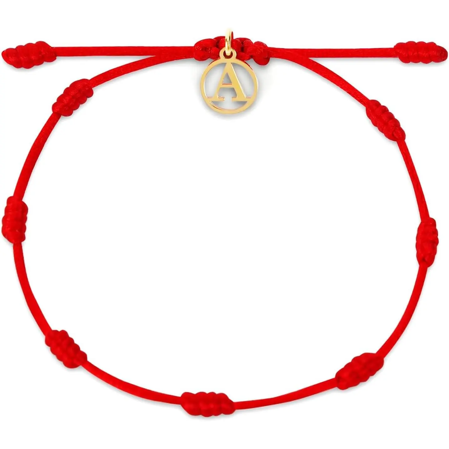 Red String Bracelet with Initial Letter and 7 Protective Knots – Adjustable Kabbalah Bracelet for Women & Men, Personalized  Luck  for Positive Energy