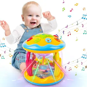 Baby Boys Toys 6-12 Months, Babies Ocean Rotating Lights Up Musical Toys  0-6 12-18 Months Newborn Infant Crawling Tummy Time Toys 1 2 3 Baby Birthday Blue