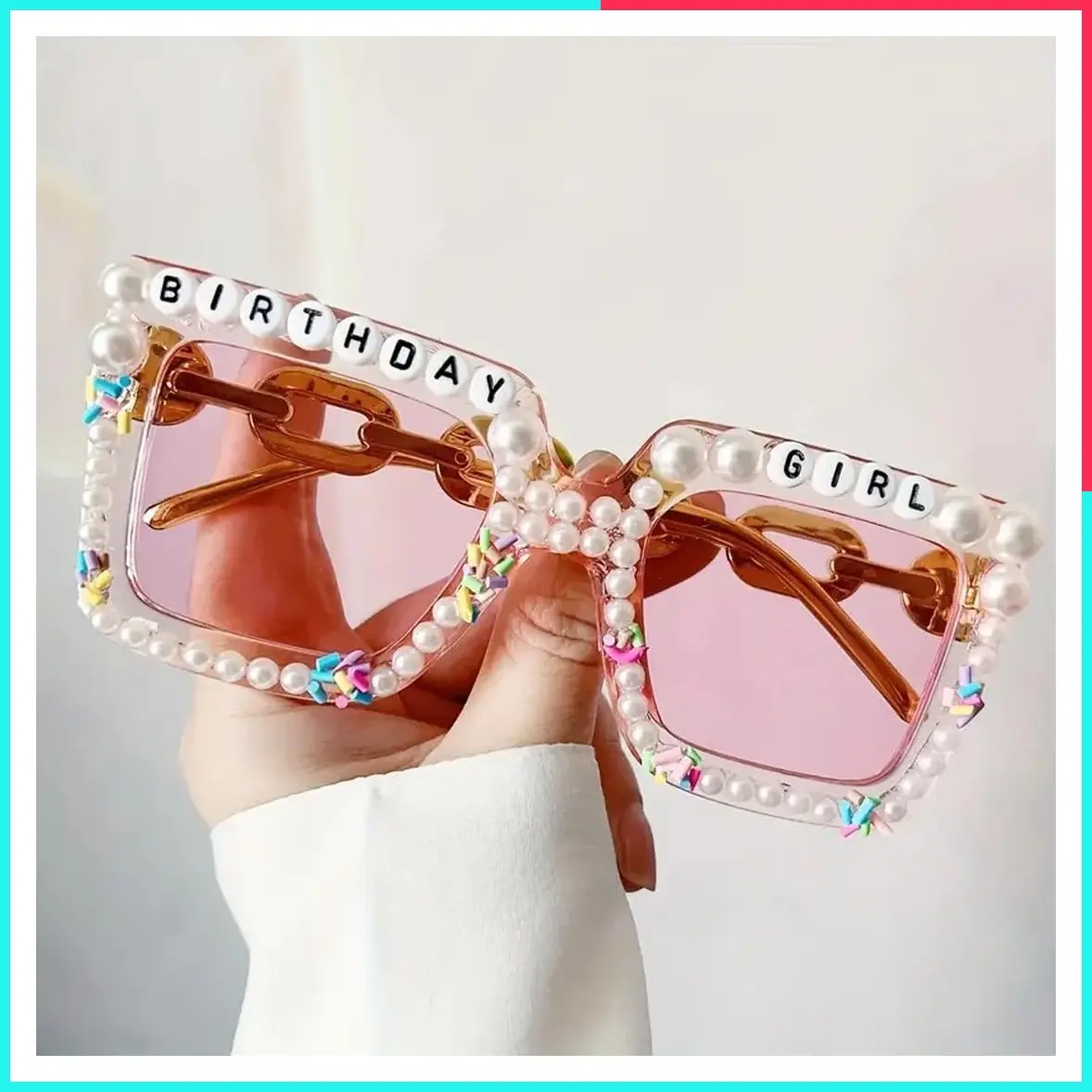 Oversized Square Happy Birthday Sunglasses — Fun Party Glasses for Women, Girls, Photo Booth Props, B-Day Gifts & Accessories