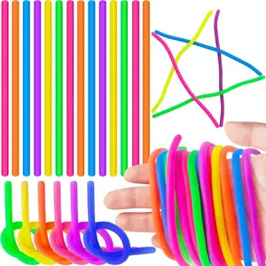 100 Pcs Stretchy Fidget Toys,Multi-Item Party Favor Toy Colorful Sensory Noodle Strings