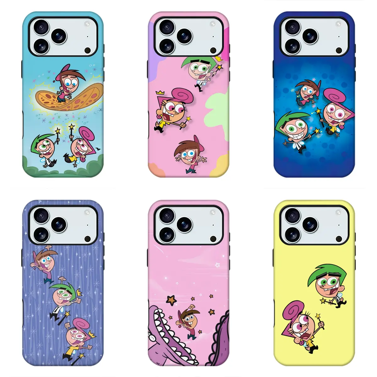 Cute Retro Fairly OddParents Cartoon Character Art Phone Case - Shockproof, Anti-Scratch, Full-Body Durable Cover for iPhone 11-18 Pro Max, Samsung - Trendy Accessory, Birthday Gift for LT Fans