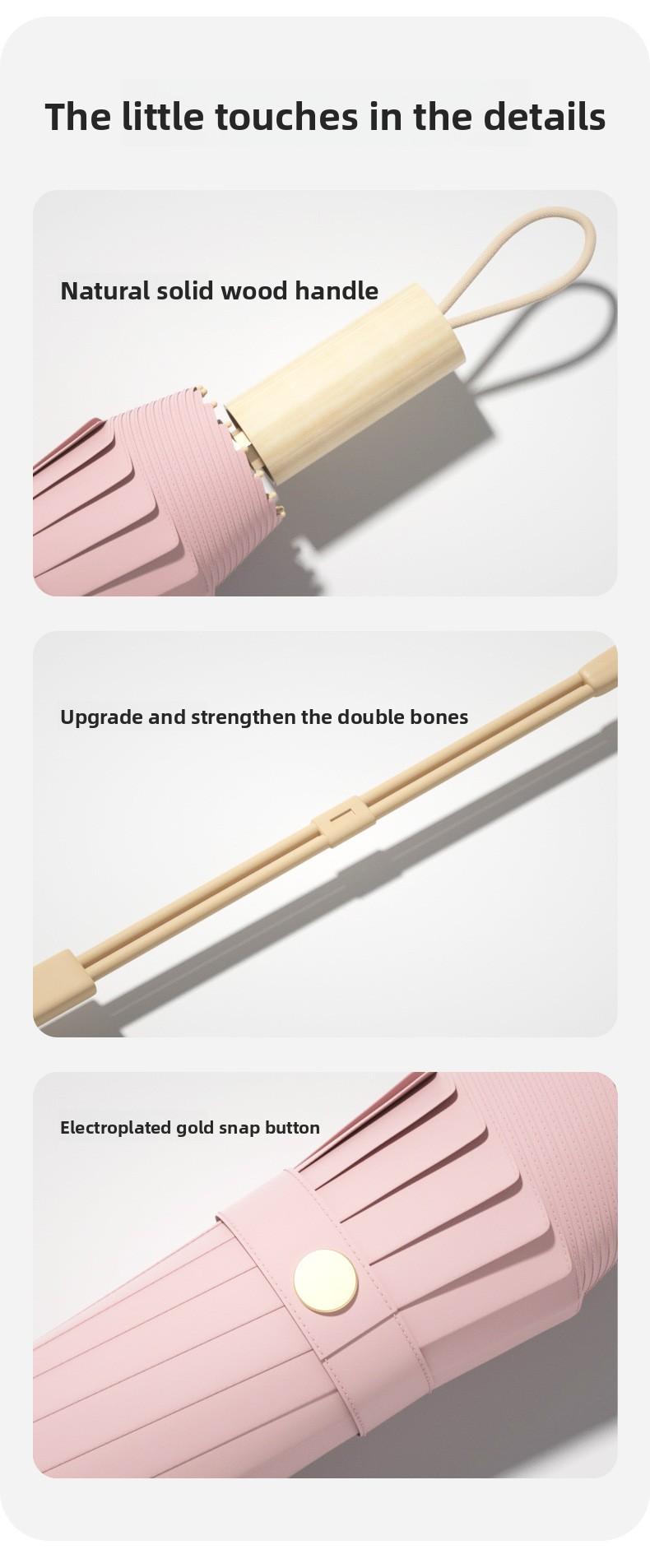 Mucat Umbrella SunUmbrella UVProtection ,SummerEssentials,AestheticUmbrella,WomensAccessories Umbrella,Ink Wash Floral Sun Umbrella for Women ,UPF 50+ UV Protection Windproof with Wooden Handle