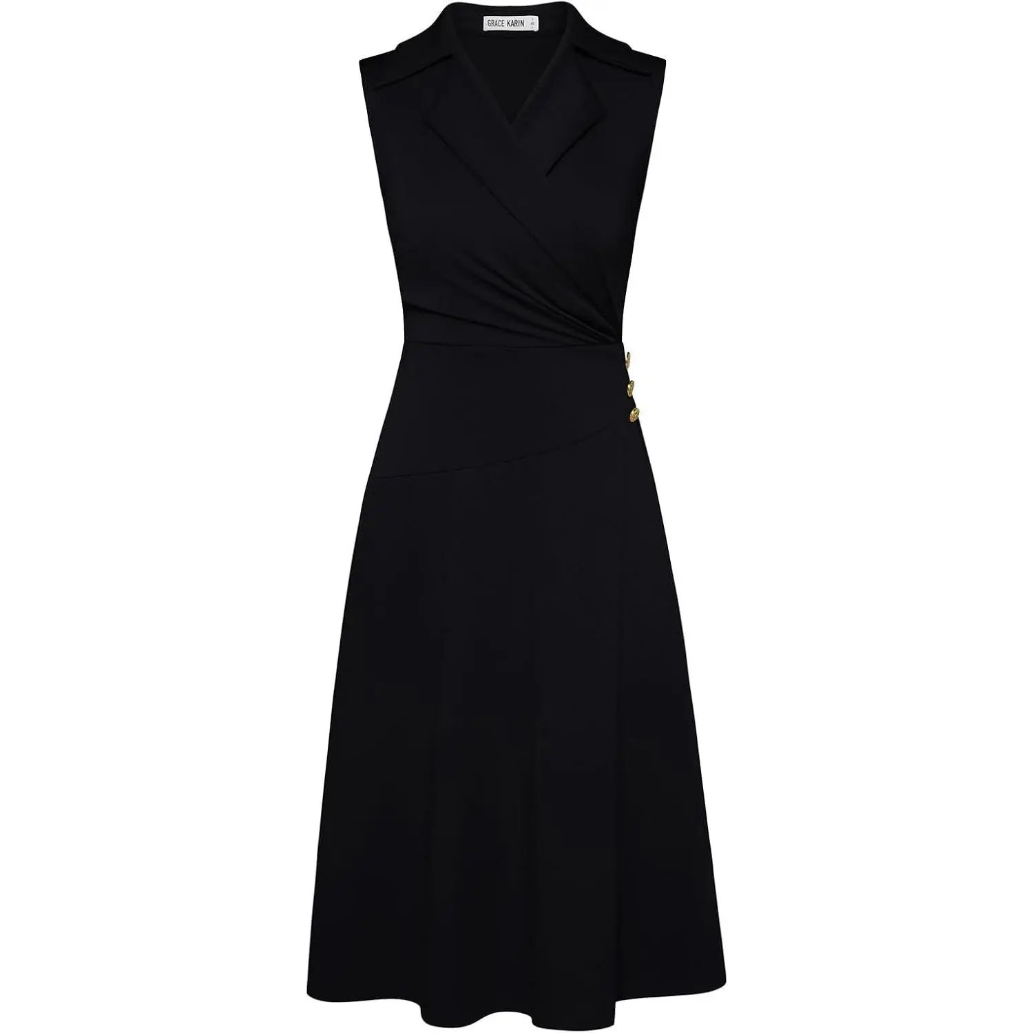 2026 Work Midi Dresses for Women,Wrap Business Casual Funeral Outfit for Women,Wedding Guest Dresses