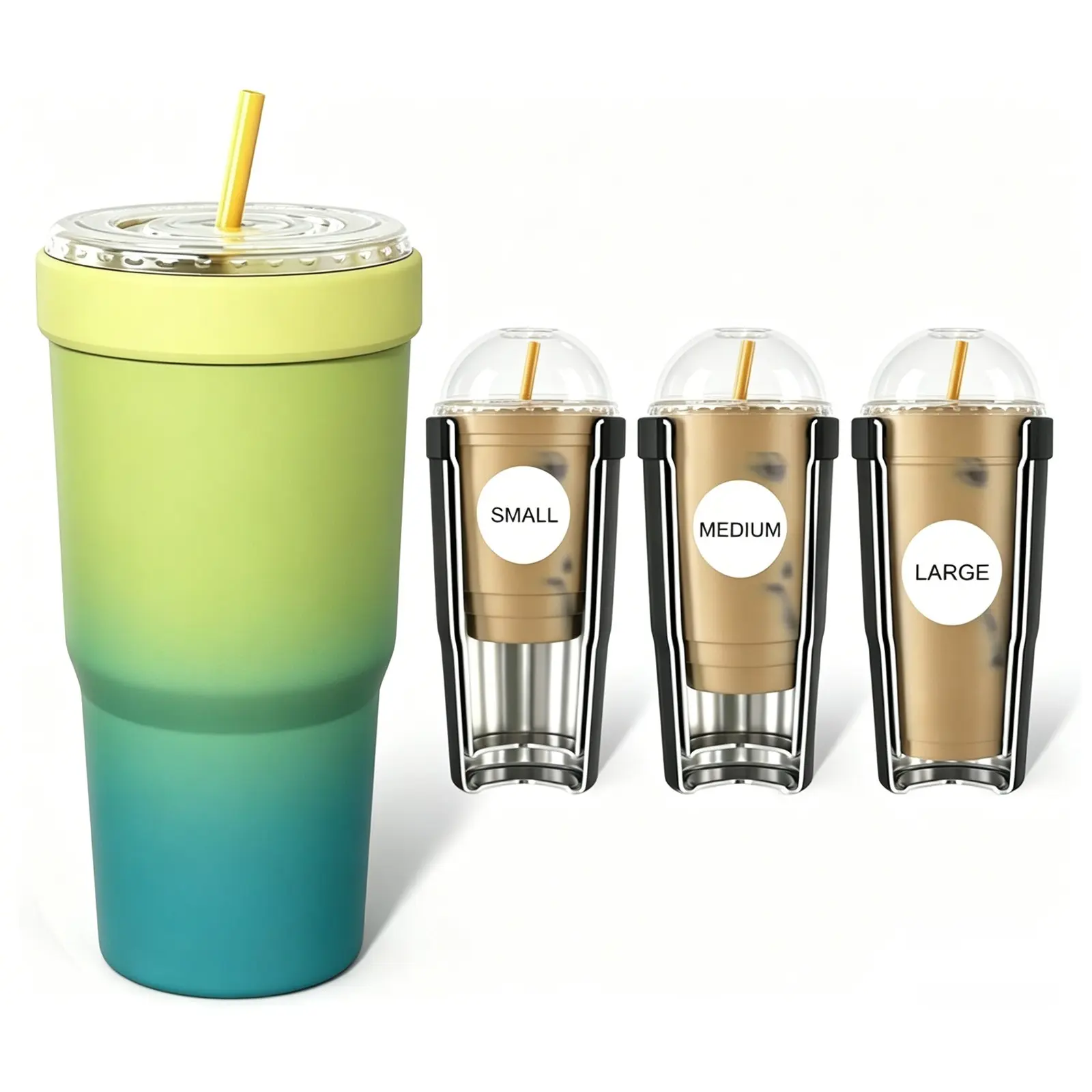 1 Pc 32oz  2-in-1 Insulated Can Cooler Includes Tumbler Lid Converts into a 32oz Travel Tumbler Double Wall Vacuum Stainless Steel Fits Most 16-24oz To-Go Coffee & Bubble Tea Cups No Sweat Fits Most Cup Holders, Halloween, for Travel, Office & Daily Use