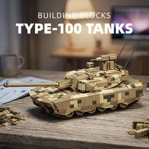 100 Tank Building Blocks Set, Military Tank Model, Smooth Rolling, Detailed Design, Creative Toy, Perfect Gift, Unisex
